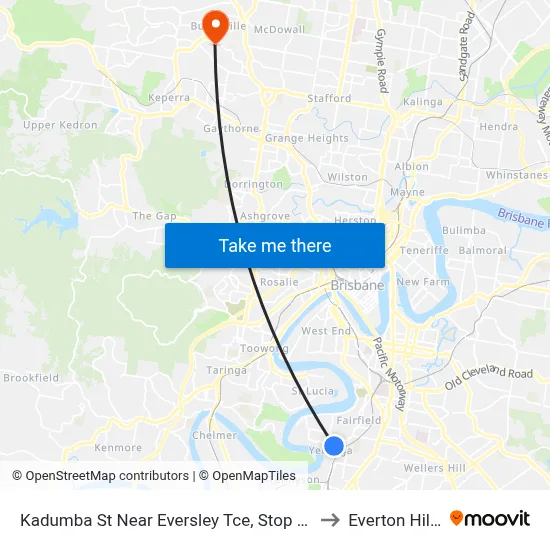 Kadumba St Near Eversley Tce, Stop 23 to Everton Hills map