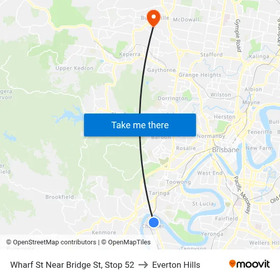 Wharf St Near Bridge St, Stop 52 to Everton Hills map