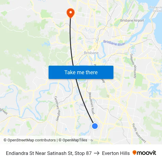 Endiandra St Near Satinash St, Stop 87 to Everton Hills map