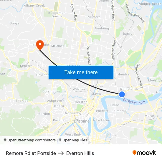 Remora Rd at Portside to Everton Hills map