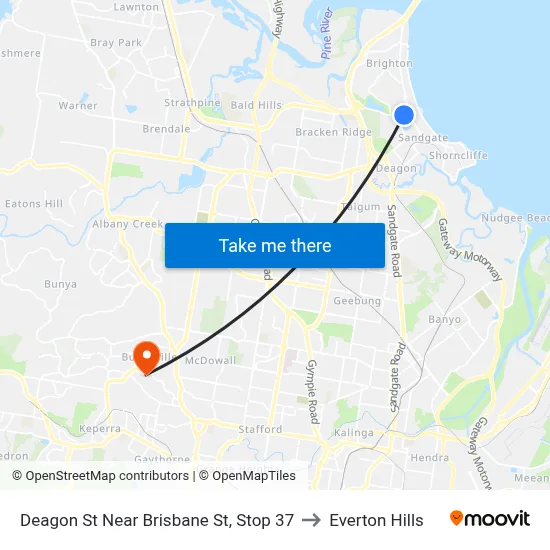 Deagon St Near Brisbane St, Stop 37 to Everton Hills map