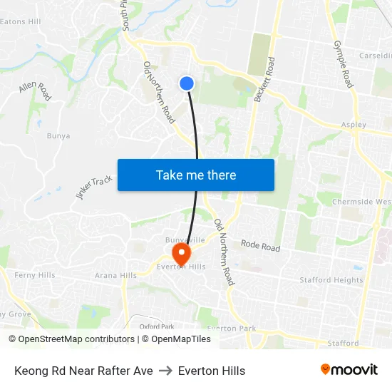 Keong Rd Near Rafter Ave to Everton Hills map