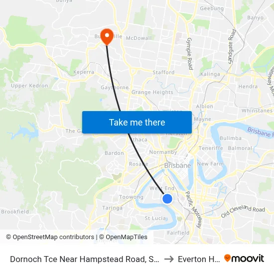 Dornoch Tce Near Hampstead Road, Stop 21 to Everton Hills map