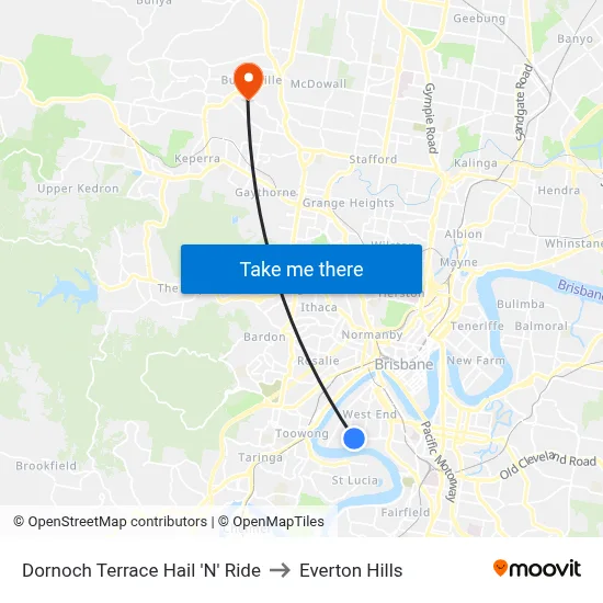 Dornoch Terrace Hail 'N' Ride to Everton Hills map
