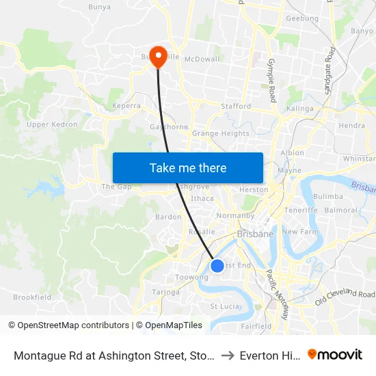 Montague Rd at Ashington Street, Stop 9 to Everton Hills map