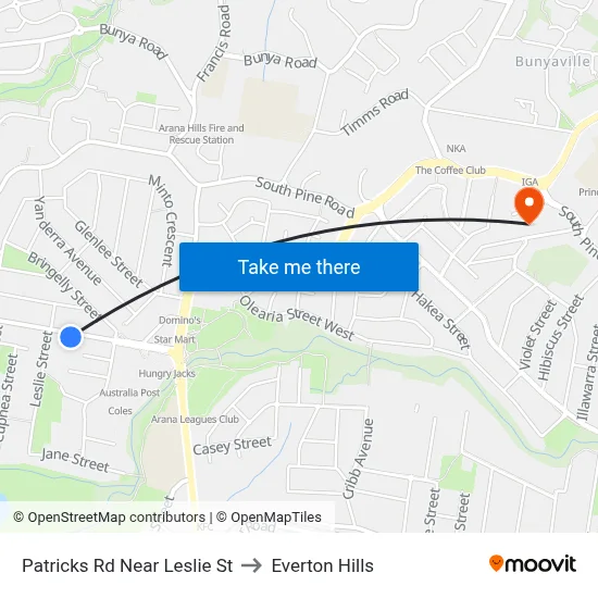 Patricks Rd Near Leslie St to Everton Hills map