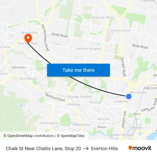 Chalk St Near Challis Lane, Stop 20 to Everton Hills map