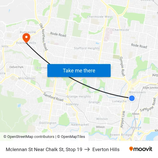 Mclennan St Near Chalk St, Stop 19 to Everton Hills map