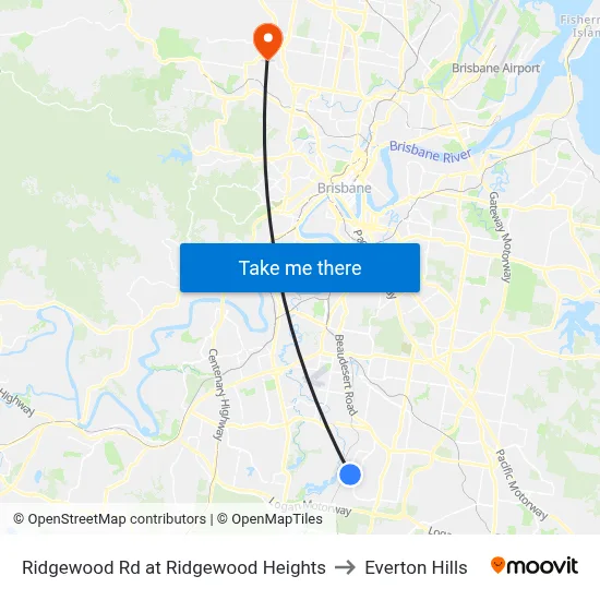 Ridgewood Rd at Ridgewood Heights to Everton Hills map