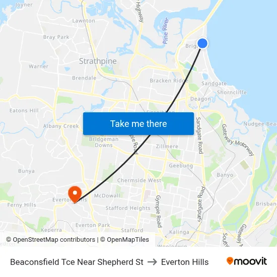 Beaconsfield Tce Near Shepherd St to Everton Hills map