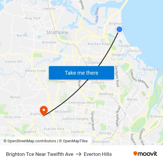 Brighton Tce Near Twelfth Ave to Everton Hills map