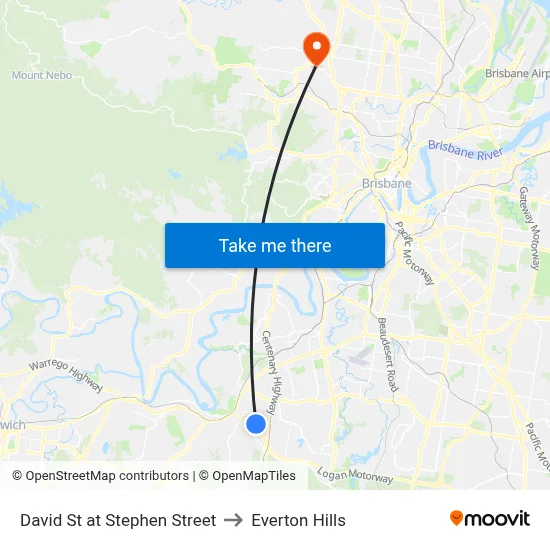 David St at Stephen Street to Everton Hills map