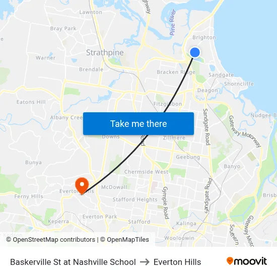 Baskerville St at Nashville School to Everton Hills map