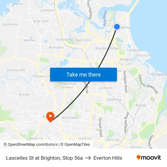Lascelles St at Brighton, Stop 56a to Everton Hills map