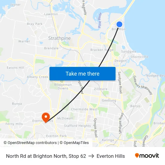 North Rd at Brighton North, Stop 62 to Everton Hills map