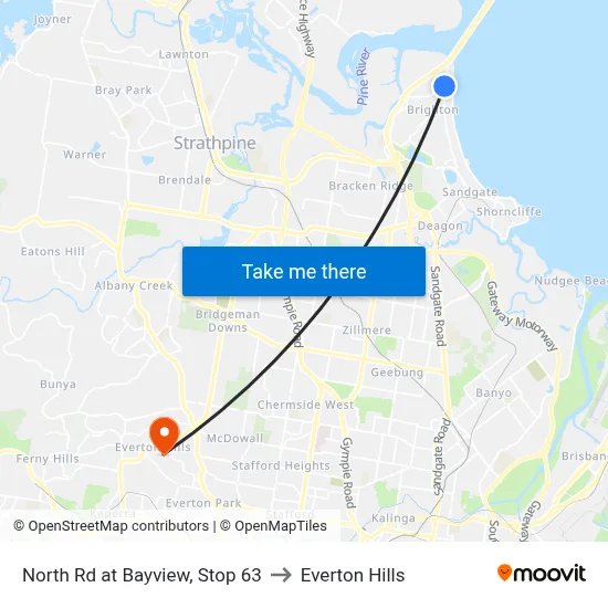 North Rd at Bayview, Stop 63 to Everton Hills map