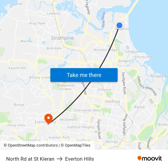 North Rd at St Kieran to Everton Hills map