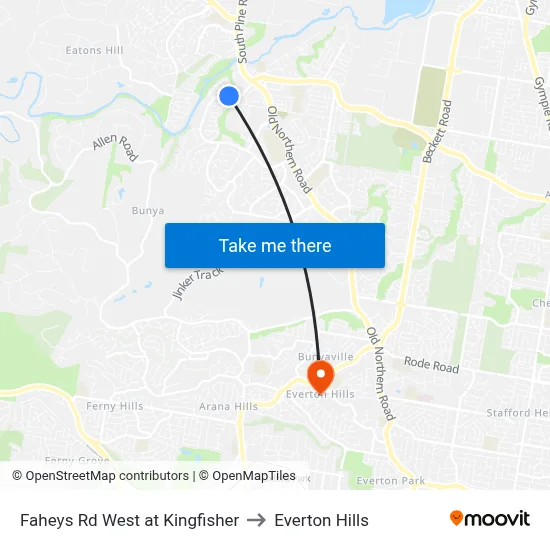 Faheys Rd West at Kingfisher to Everton Hills map