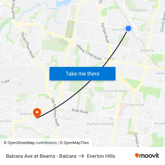 Balcara Ave at Beams - Balcara to Everton Hills map