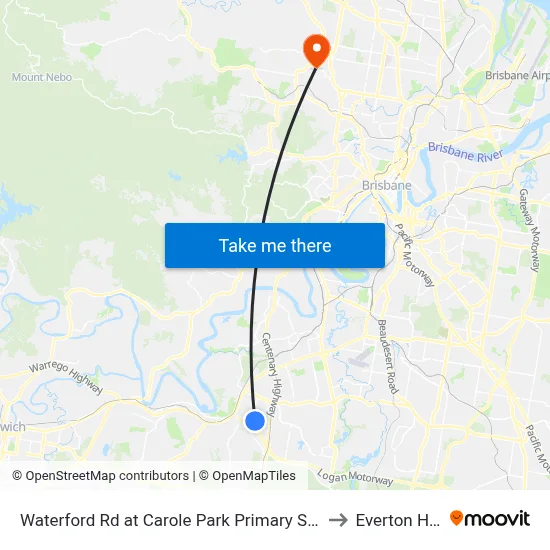 Waterford Rd at Carole Park Primary School to Everton Hills map