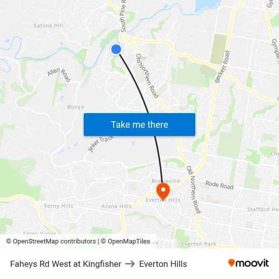 Faheys Rd West at Kingfisher to Everton Hills map
