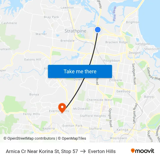Arnica Cr Near Korina St, Stop 57 to Everton Hills map