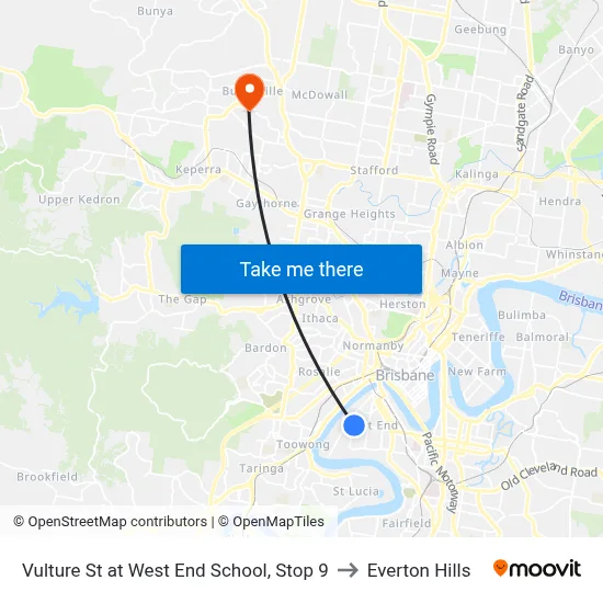 Vulture St at West End School, Stop 9 to Everton Hills map