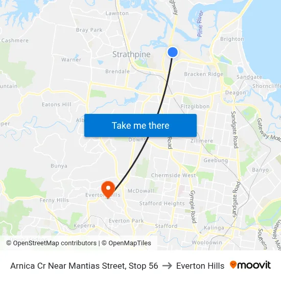 Arnica Cr Near Mantias Street, Stop 56 to Everton Hills map