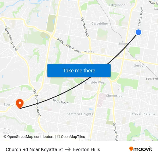 Church Rd Near Keyatta St to Everton Hills map