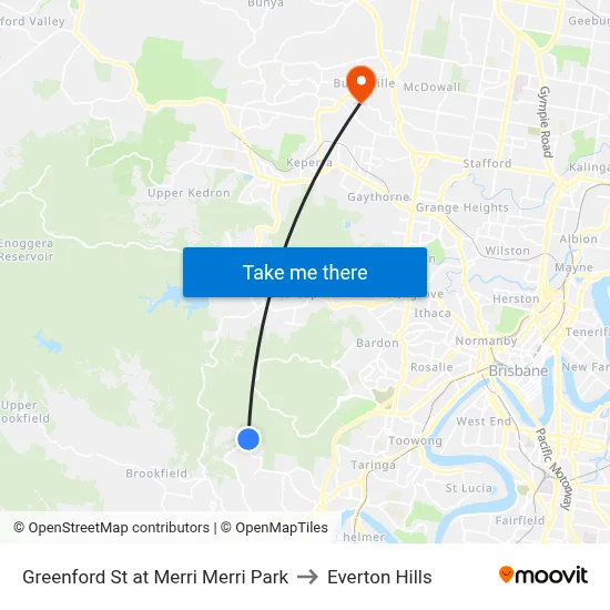 Greenford St at Merri Merri Park to Everton Hills map
