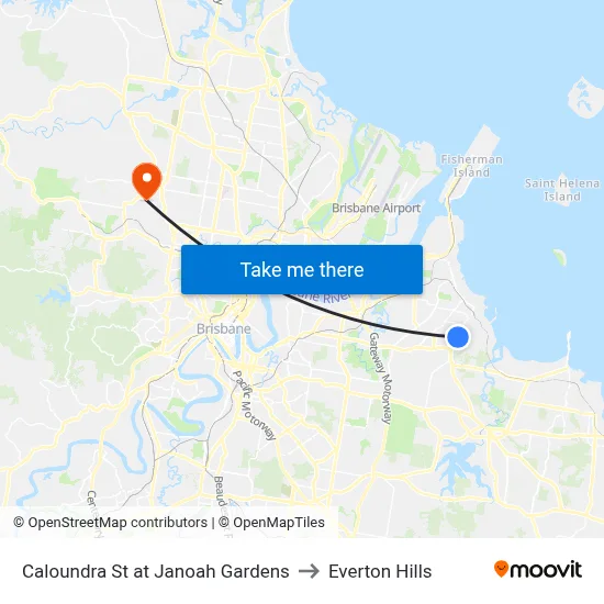 Caloundra St at Janoah Gardens to Everton Hills map