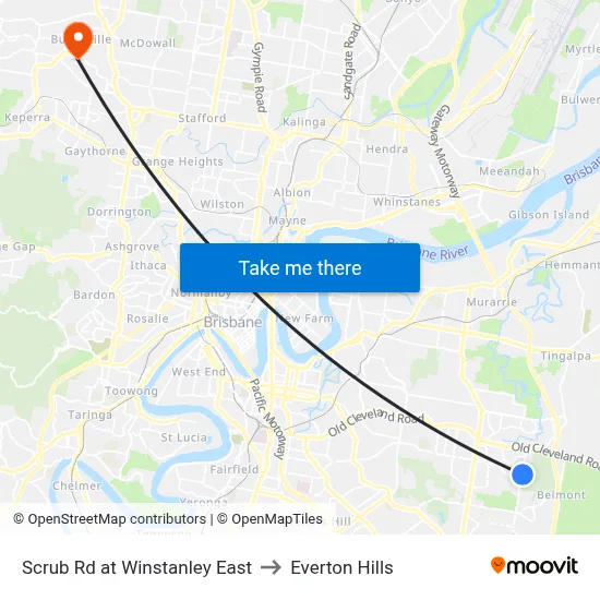 Scrub Rd at Winstanley East to Everton Hills map