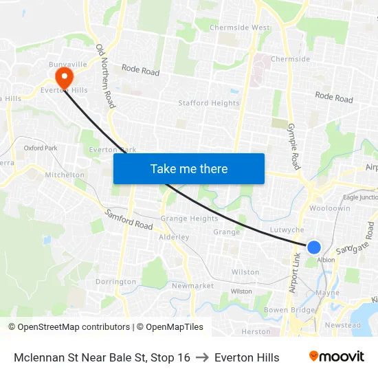 Mclennan St Near Bale St, Stop 16 to Everton Hills map