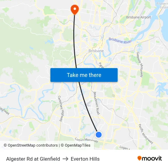 Algester Rd at Glenfield to Everton Hills map