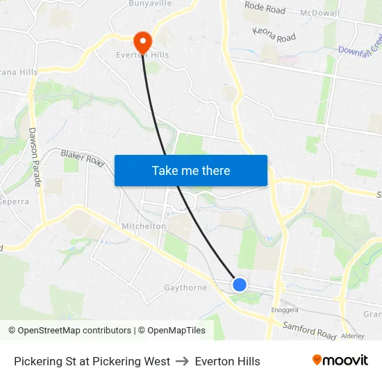 Pickering St at Pickering West to Everton Hills map