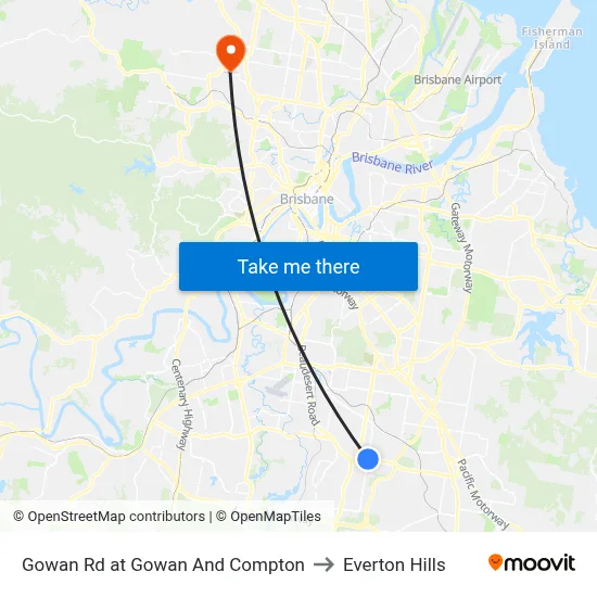 Gowan Rd at Gowan And Compton to Everton Hills map