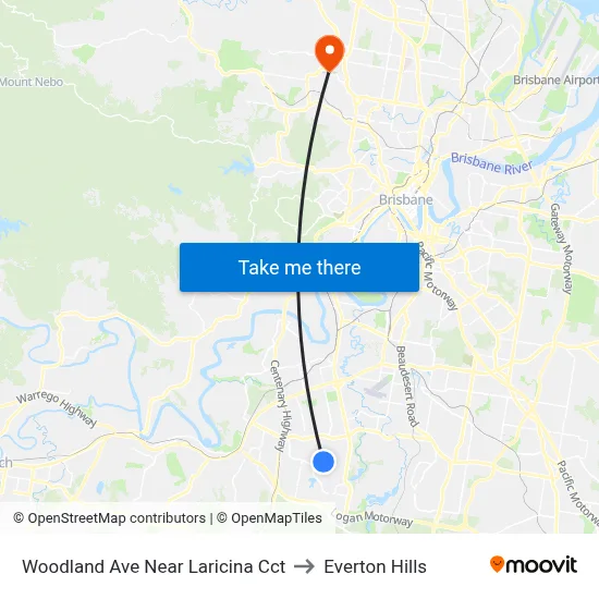 Woodland Ave Near Laricina Cct to Everton Hills map