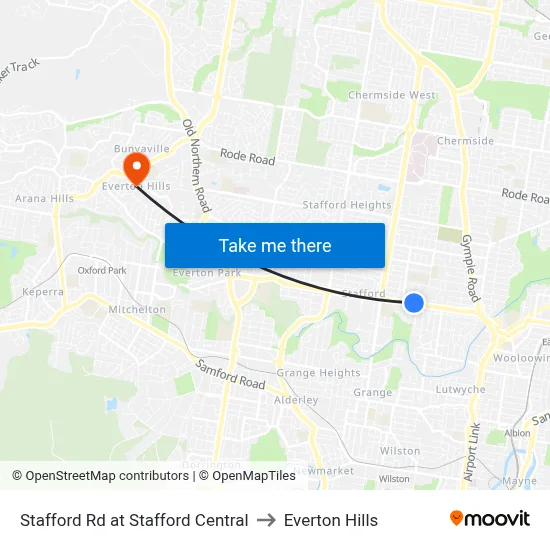 Stafford Rd at Stafford Central to Everton Hills map