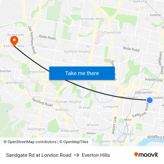 Sandgate Rd at London Road to Everton Hills map