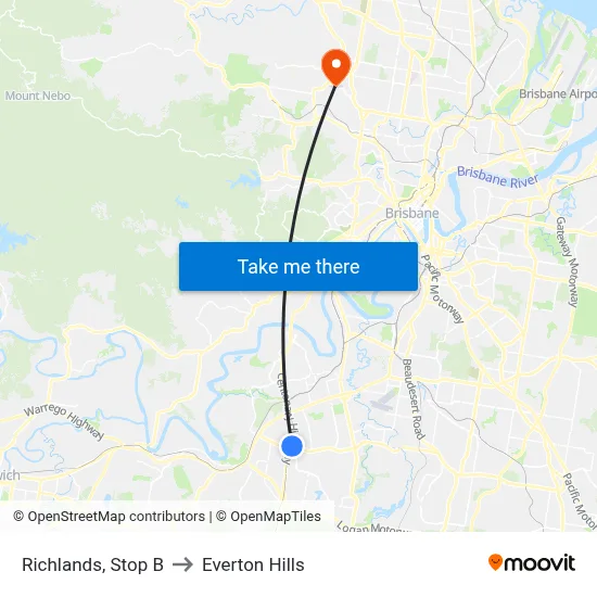 Richlands, Stop B to Everton Hills map