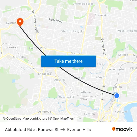 Abbotsford Rd at Burrows St to Everton Hills map
