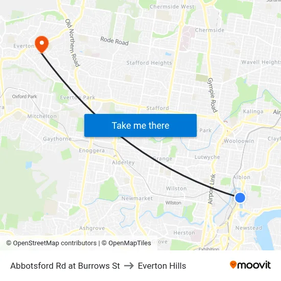Abbotsford Rd at Burrows St to Everton Hills map