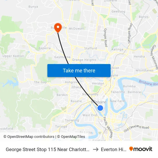 George Street Stop 115 Near Charlotte St to Everton Hills map
