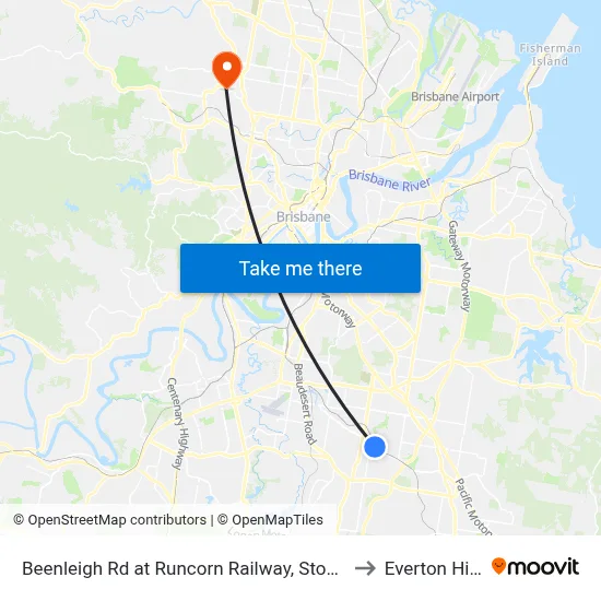 Beenleigh Rd at Runcorn Railway, Stop 72 to Everton Hills map