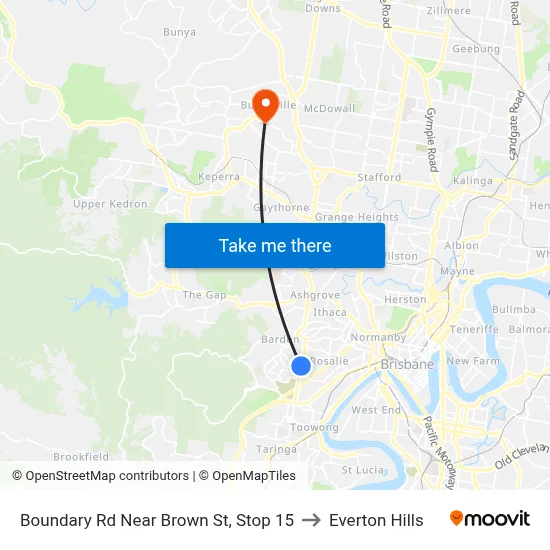 Boundary Rd Near Brown St, Stop 15 to Everton Hills map