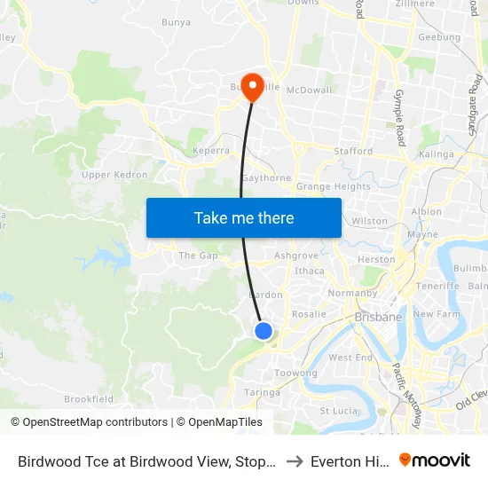 Birdwood Tce at Birdwood View, Stop 30 to Everton Hills map