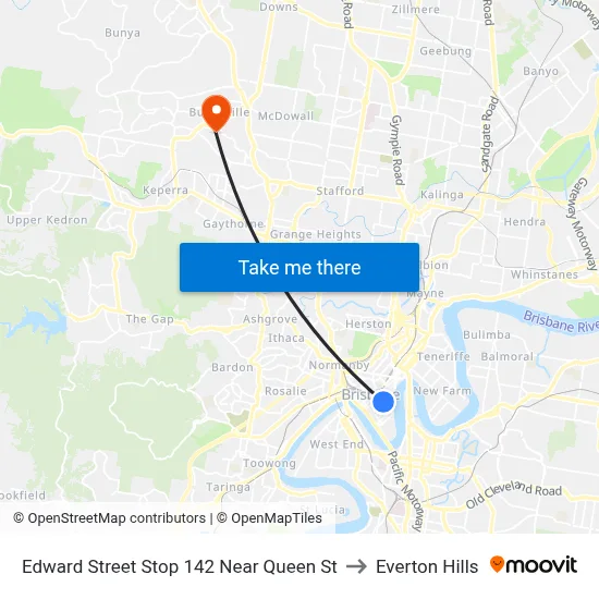 Edward Street Stop 142 Near Queen St to Everton Hills map