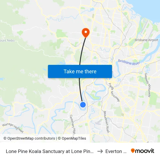 Lone Pine Koala Sanctuary at Lone Pine, Stop 42 to Everton Hills map