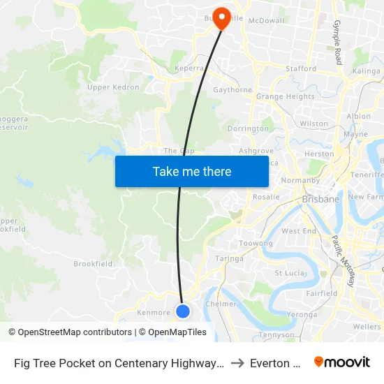 Fig Tree Pocket on Centenary Highway Siding to Everton Hills map