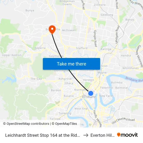 Leichhardt Street Stop 164 at the Ridge to Everton Hills map